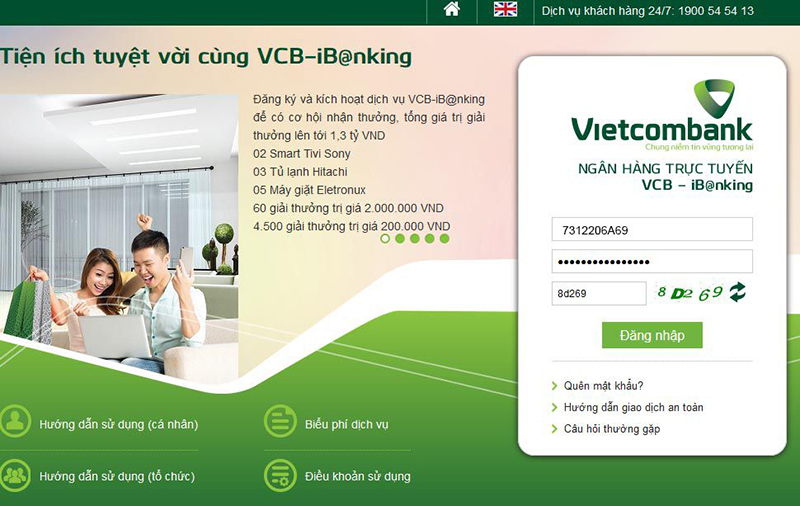 đăng ký làm thẻ ATM Vietcombank online